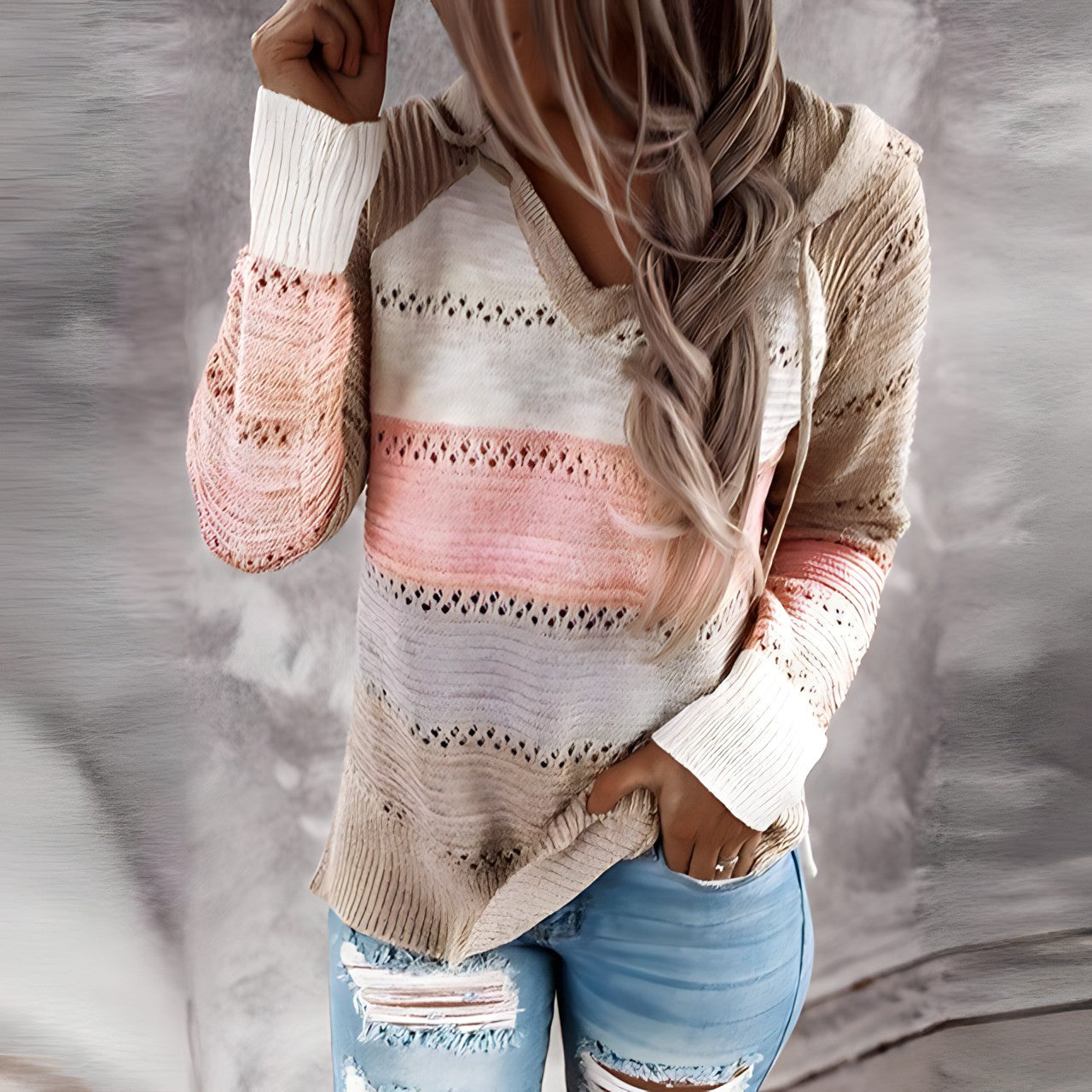 Madelene - long sleeve sweater with hood